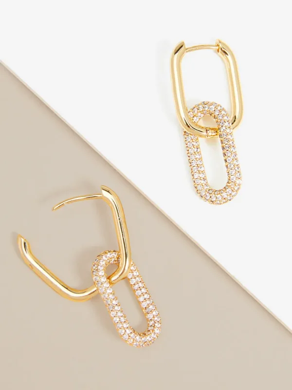 Athena Crystal Link Drop Earring | ZENZII Fashion