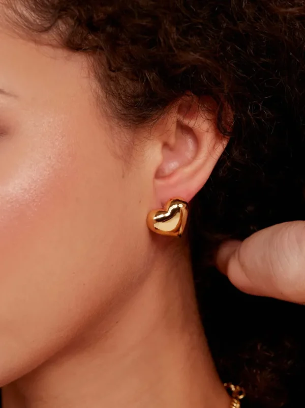 Aurea Heart Stud Earring | ZENZII Clearance