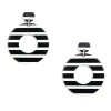 Chunky Striped Mod Earring | ZENZII Outlet