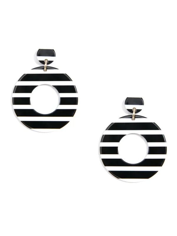 Chunky Striped Mod Earring | ZENZII Outlet