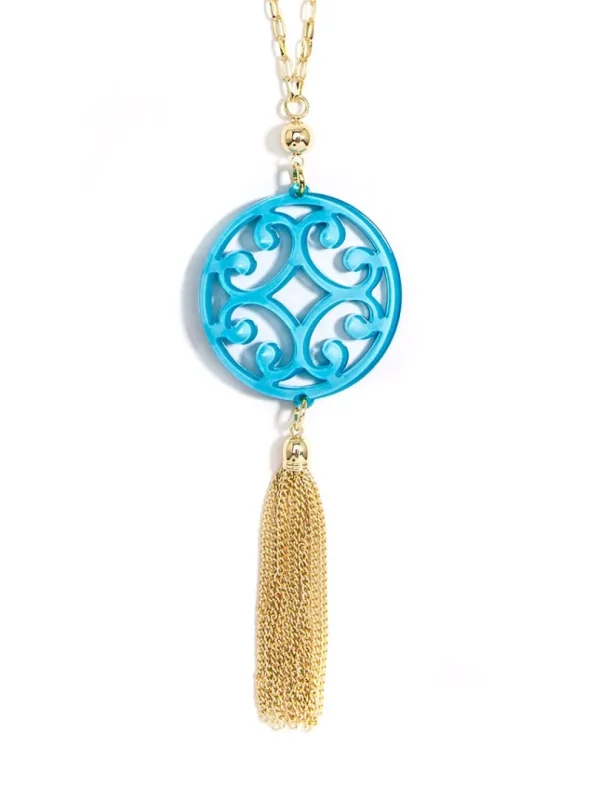 Circle Scroll Tassel Necklace | ZENZII New