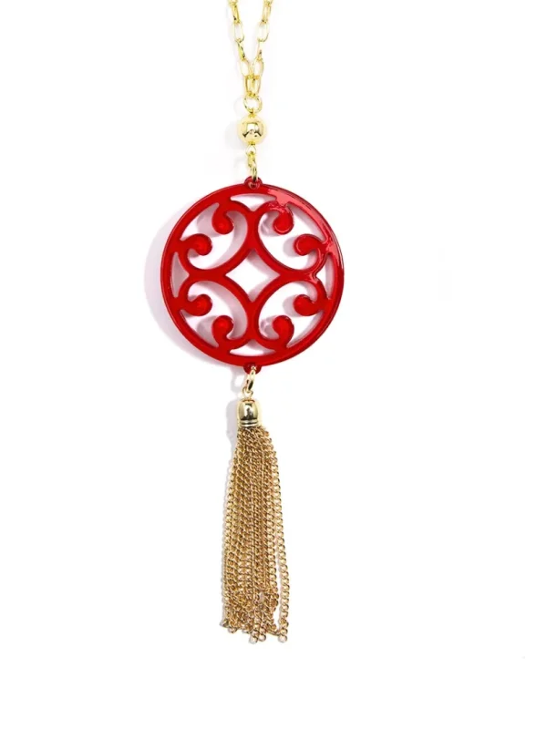 Circle Scroll Tassel Necklace | ZENZII New