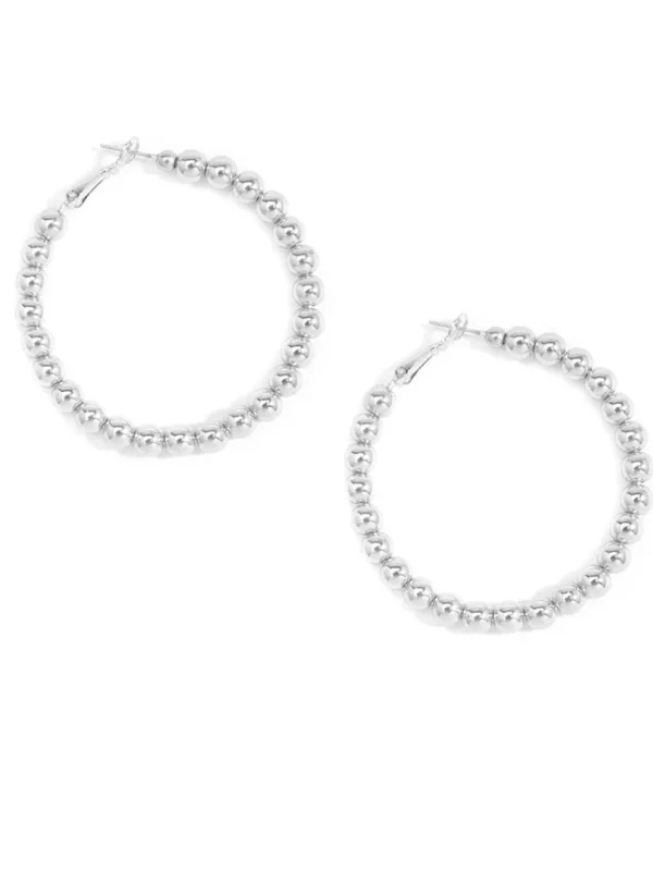 Metal Beaded Hoop Earring | ZENZII Discount