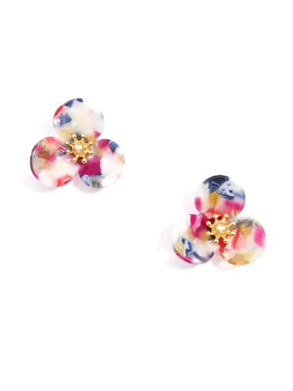 Tortoise Lotus Stud Earring | ZENZII Fashion