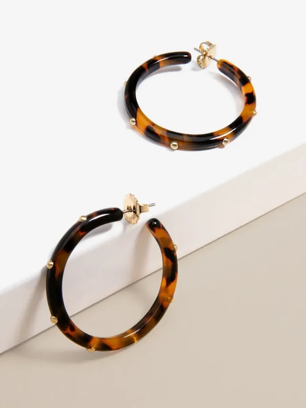 Tortoise Studded Hoop Earring | ZENZII Best