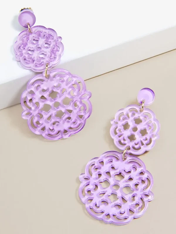 Two Fold Resin Emblem Drop Earring | ZENZII Fashion